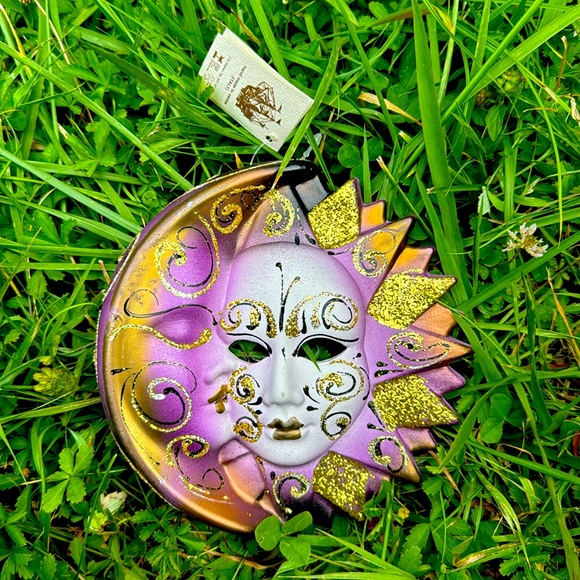 Authentic Maschera del Galeone Mask Sun  and Moon  Ornament - Picture 1 of 5